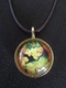 Sunflower Unfurling, sm round pendant