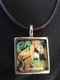 Sunflower Unfurling, sm round pendant